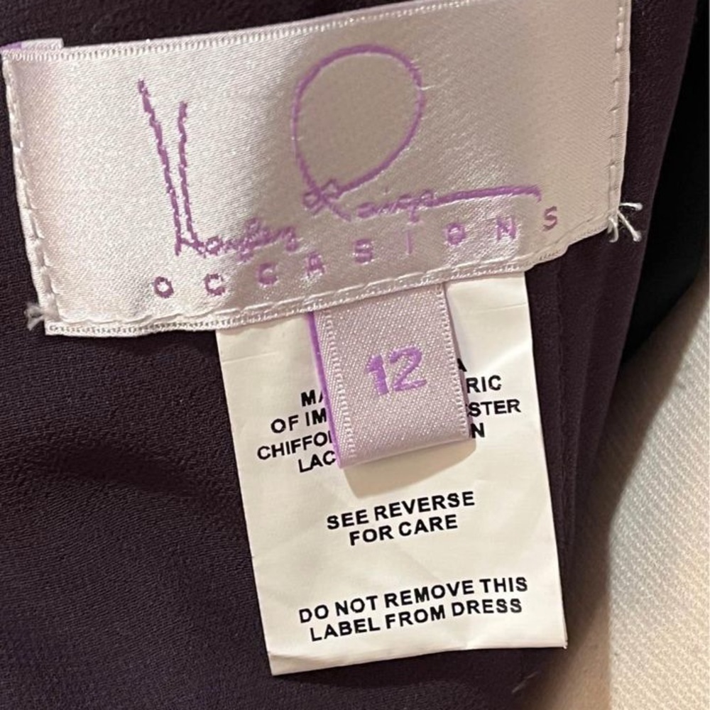 Hayley Paige plum gown. Size 12. NEW - Picture 4 of 4